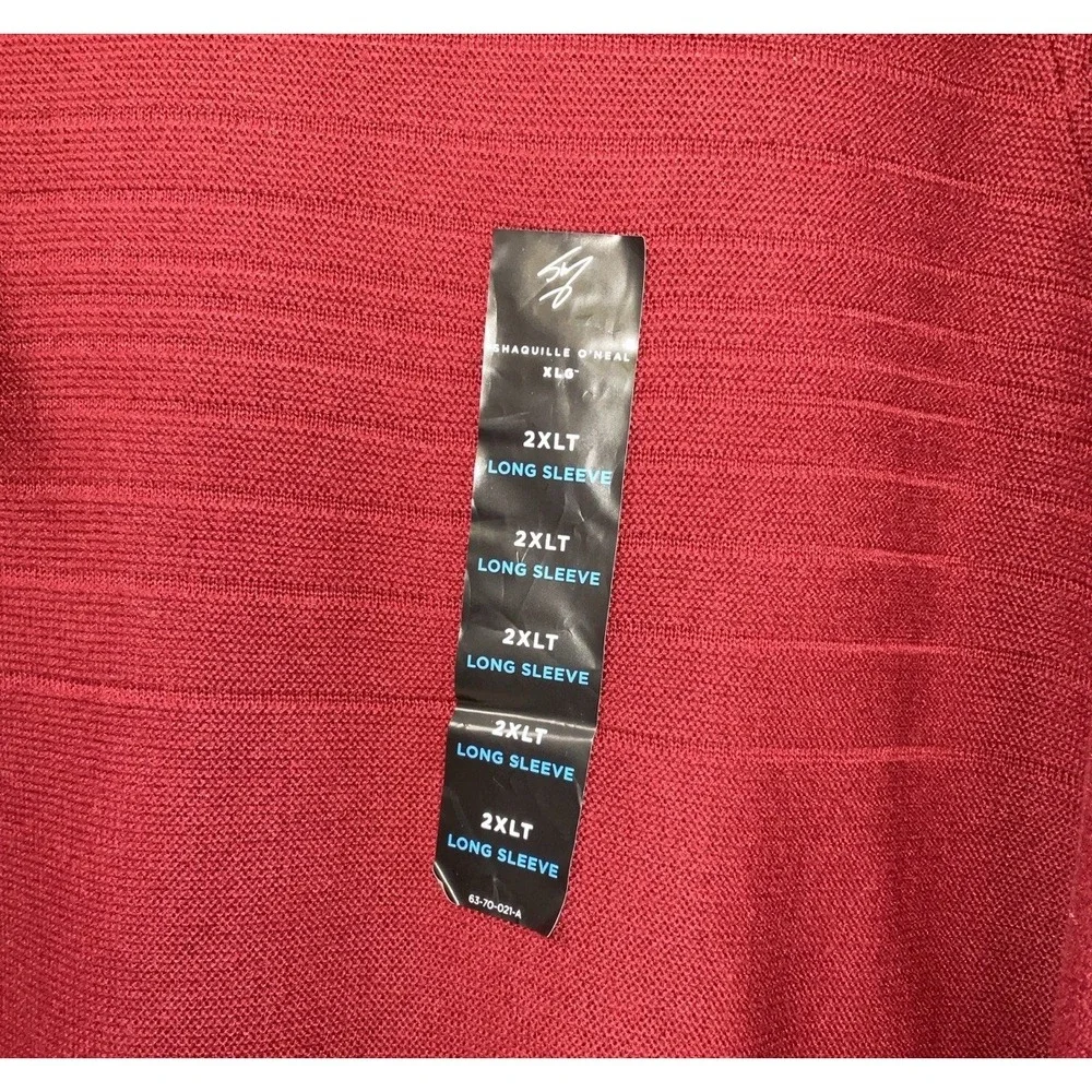 NWT Men's Shaquille O'Neal Big & Tall‎ Crew Neck Sweater Merlot Red 2XLT